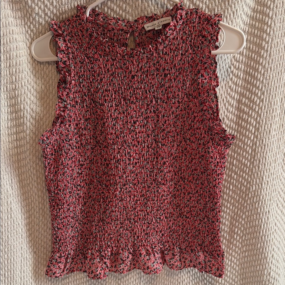 Women's Pink Smocked Sleeveless Top